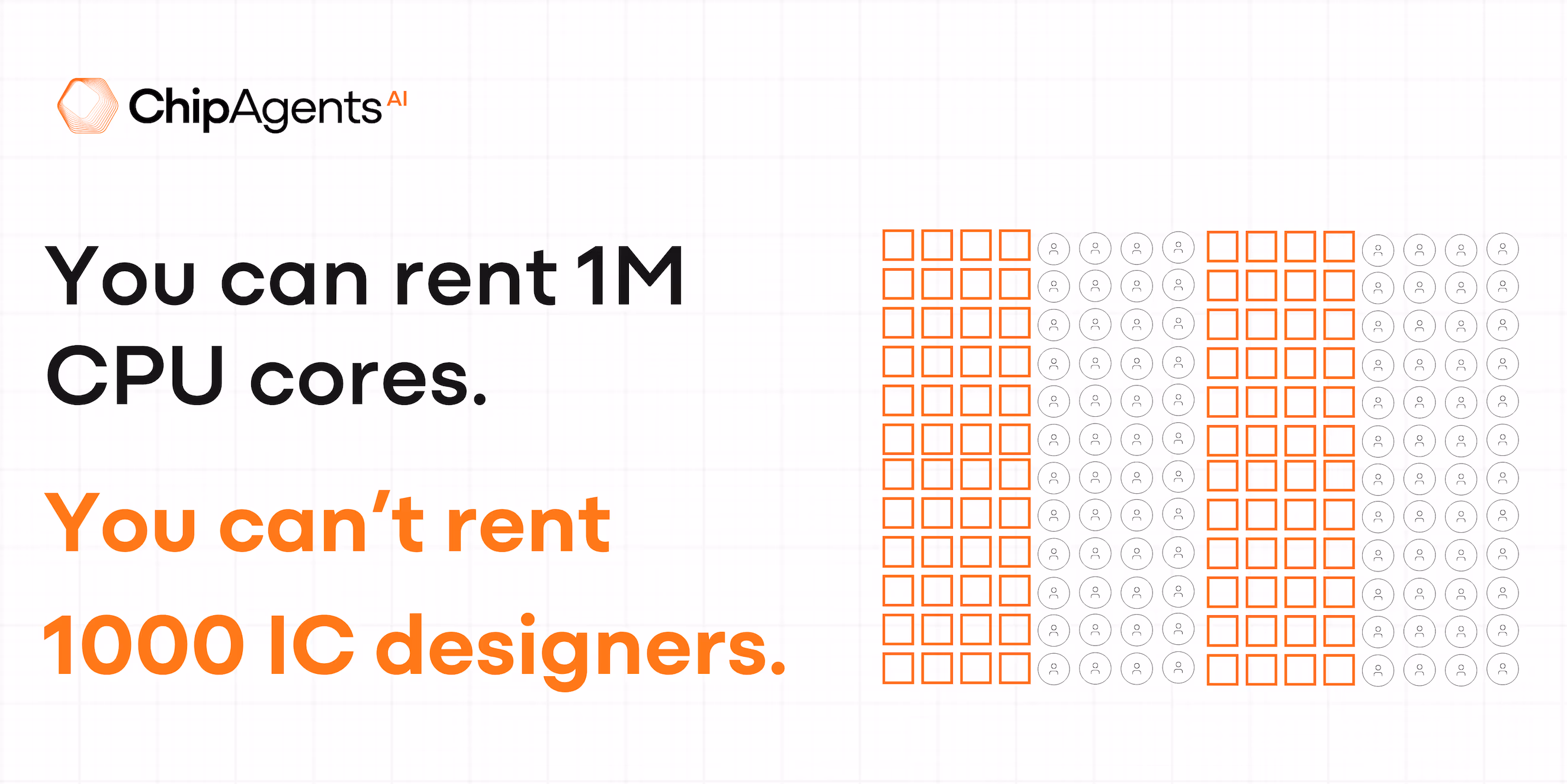 You can rent 1M CPU cores. You can't rent 1000 IC designers.